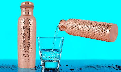 water in copper water bottle